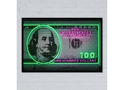 Neón Art "DOLLARS Hundred"