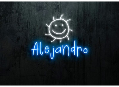 Neón led con corte metacrilato bordeado y tira de neon led flex.