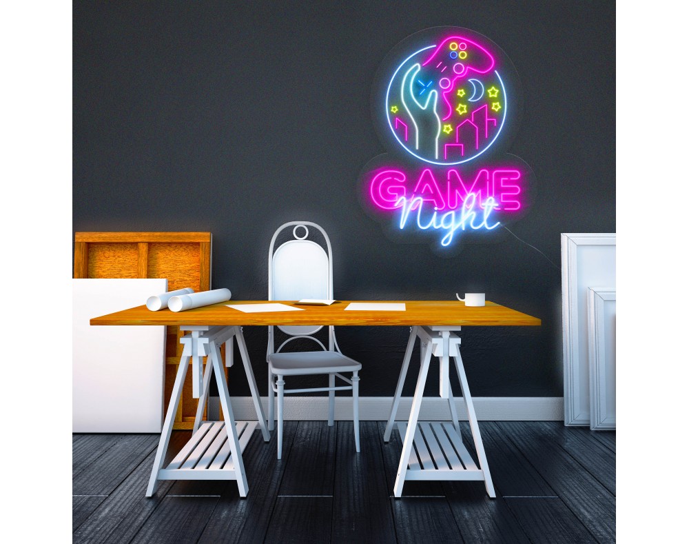 neon led game night, lightsandwires