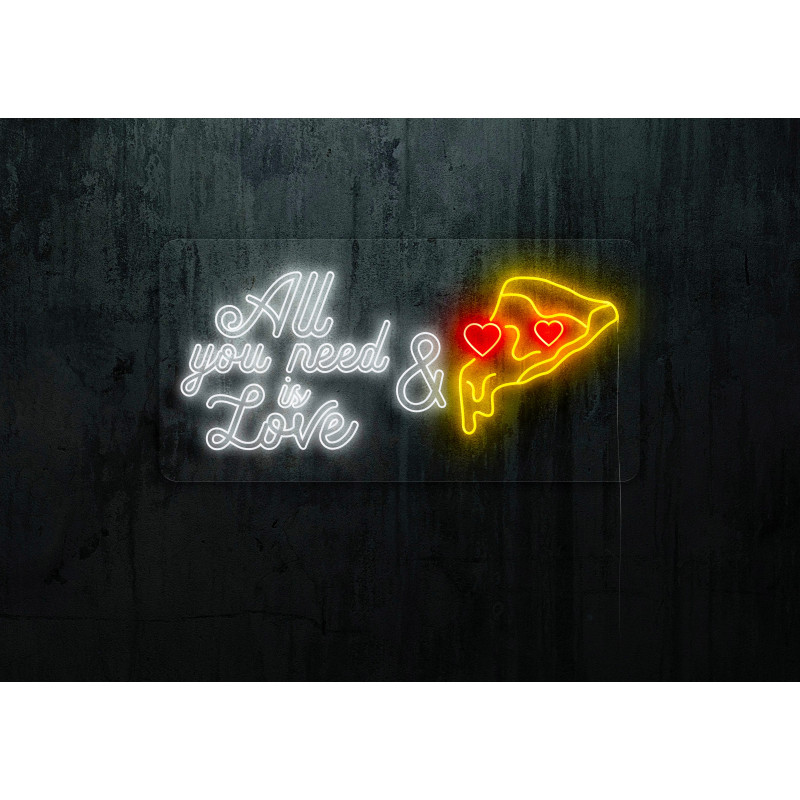 Carteles de Neón Led - Luces de neón "All you need is love & pizza"