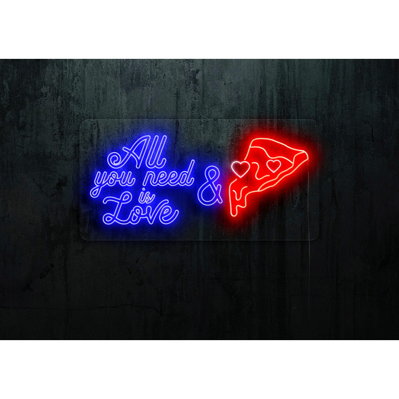 Carteles de Neón Led - Luces de neón "All you need is love & pizza"
