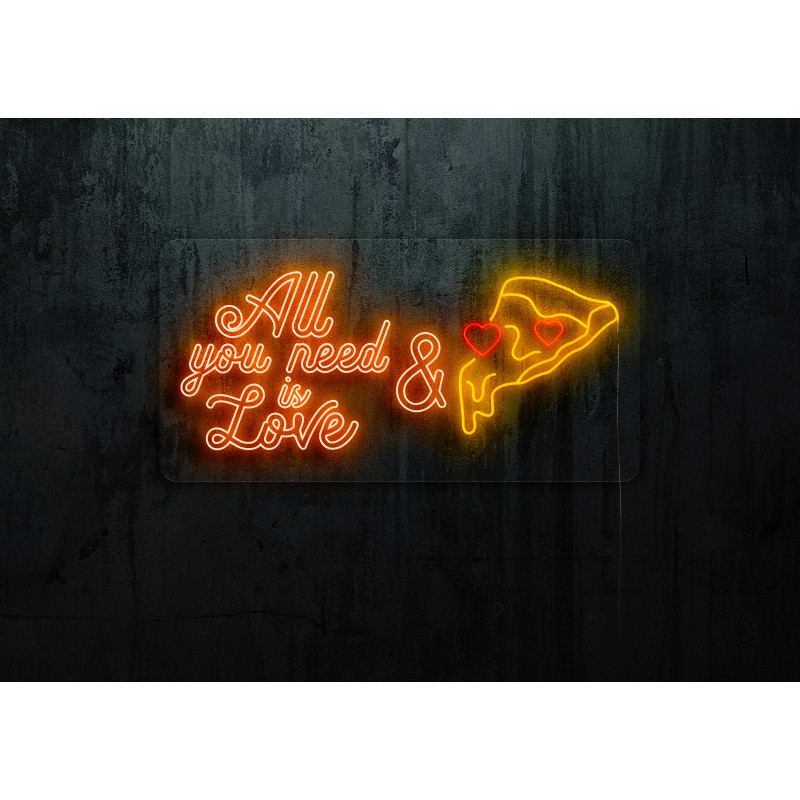 Carteles de Neón Led - Luces de neón "All you need is love & pizza"