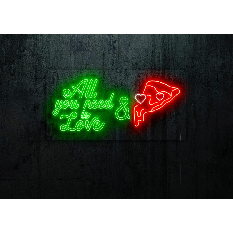 Carteles de Neón Led - Luces de neón "All you need is love & pizza"