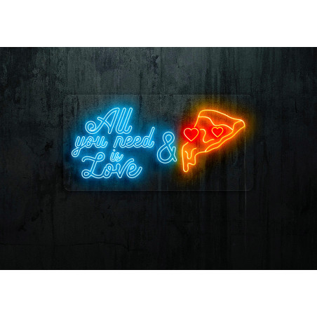 Carteles de Neón Led - Luces de neón "All you need is love & pizza"