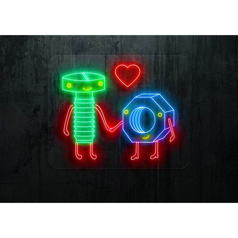 Carteles de neón LED - Luces de neón "Tuercas con amor"