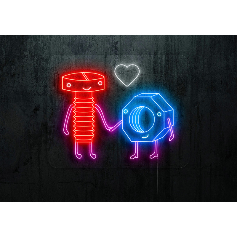 Carteles de neón LED - Luces de neón "Tuercas con amor"