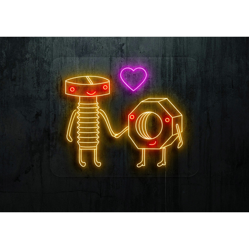 Carteles de neón LED - Luces de neón "Tuercas con amor"