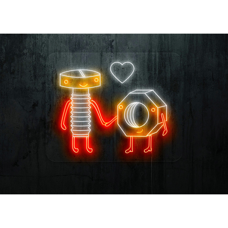 Carteles de neón LED - Luces de neón "Tuercas con amor"