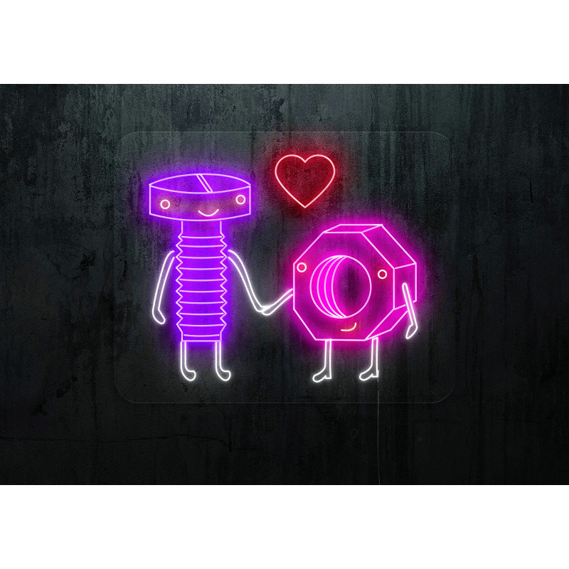 Carteles de neón LED - Luces de neón "Tuercas con amor"
