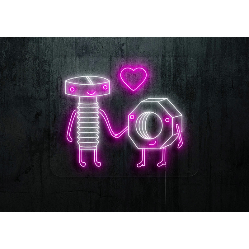 Carteles de neón LED - Luces de neón "Tuercas con amor"