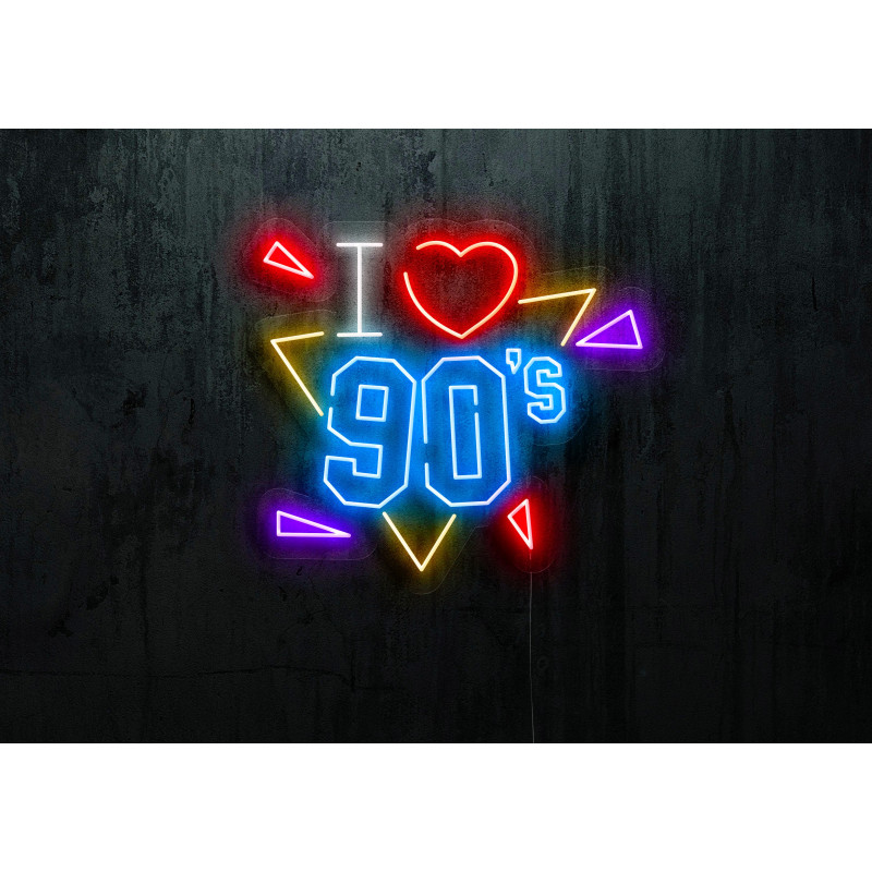 Carteles de Neón Led - Luces de neón "I Love 90"