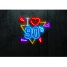 Carteles de Neón Led - Luces de neón "I Love 90"