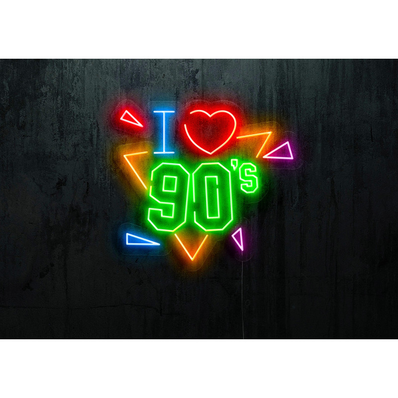 Carteles de Neón Led - Luces de neón "I Love 90"