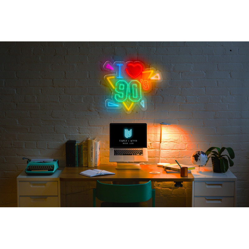 Carteles de Neón Led - Luces de neón "I Love 90"