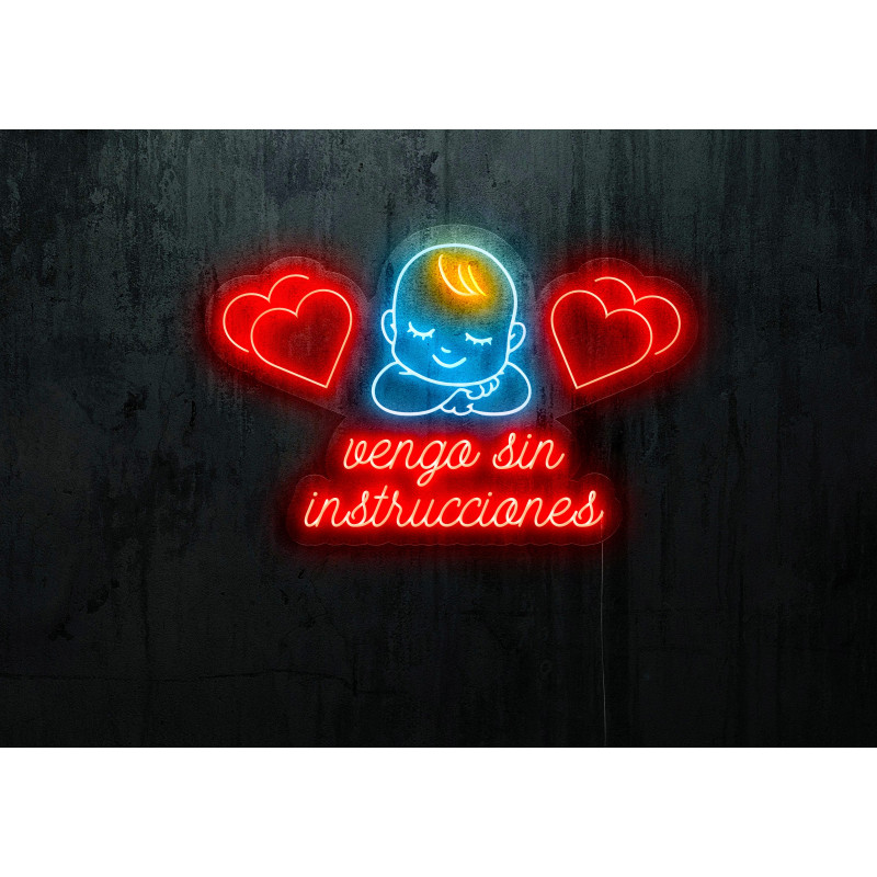 Carteles de Neón Led - Luces de neón "Vengo sin Instrucciones Baby"