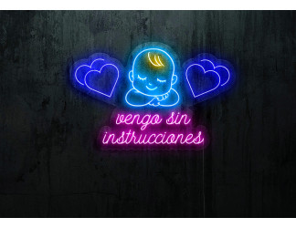 Carteles de Neón Led - Luces de neón "Vengo sin Instrucciones Baby"