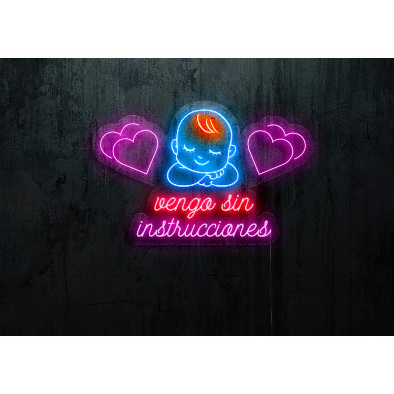 Carteles de Neón Led - Luces de neón "Vengo sin Instrucciones Baby"