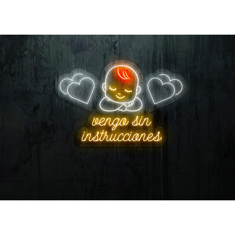 Carteles de Neón Led - Luces de neón "Vengo sin Instrucciones Baby"