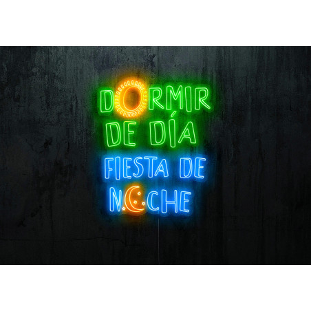 Carteles de Neón Led - Luces de neón "Dormir de día, fiesta de noche"