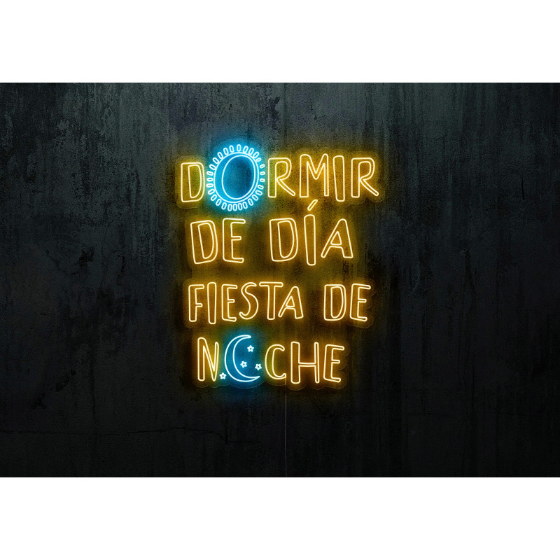 Carteles de Neón Led - Luces de neón "Dormir de día, fiesta de noche"