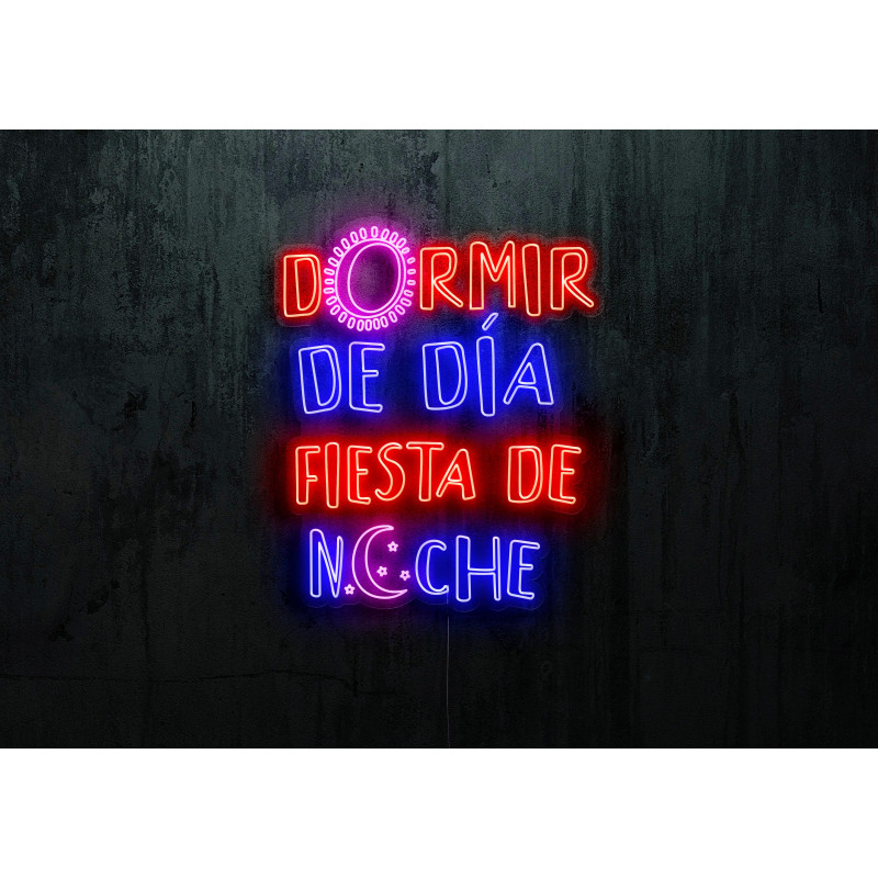 Carteles de Neón Led - Luces de neón "Dormir de día, fiesta de noche"