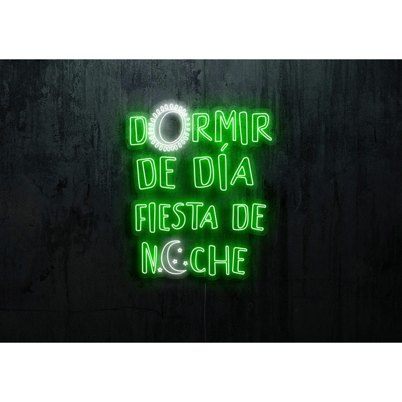 Carteles de Neón Led - Luces de neón "Dormir de día, fiesta de noche"