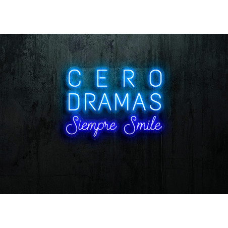 Carteles de Neón Led - Luces de neón "Cero dramas siempre smile"