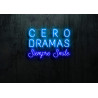 Carteles de Neón Led - Luces de neón "Cero dramas siempre smile"