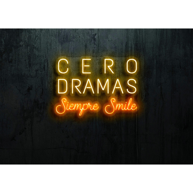 Carteles de Neón Led - Luces de neón "Cero dramas siempre smile"