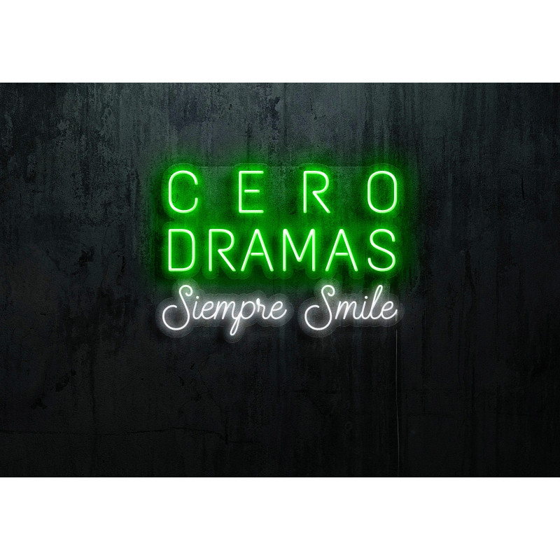 Carteles de Neón Led - Luces de neón "Cero dramas siempre smile"