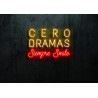 Carteles de Neón Led - Luces de neón "Cero dramas siempre smile"