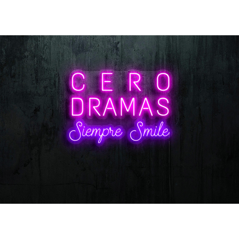Carteles de Neón Led - Luces de neón "Cero dramas siempre smile"