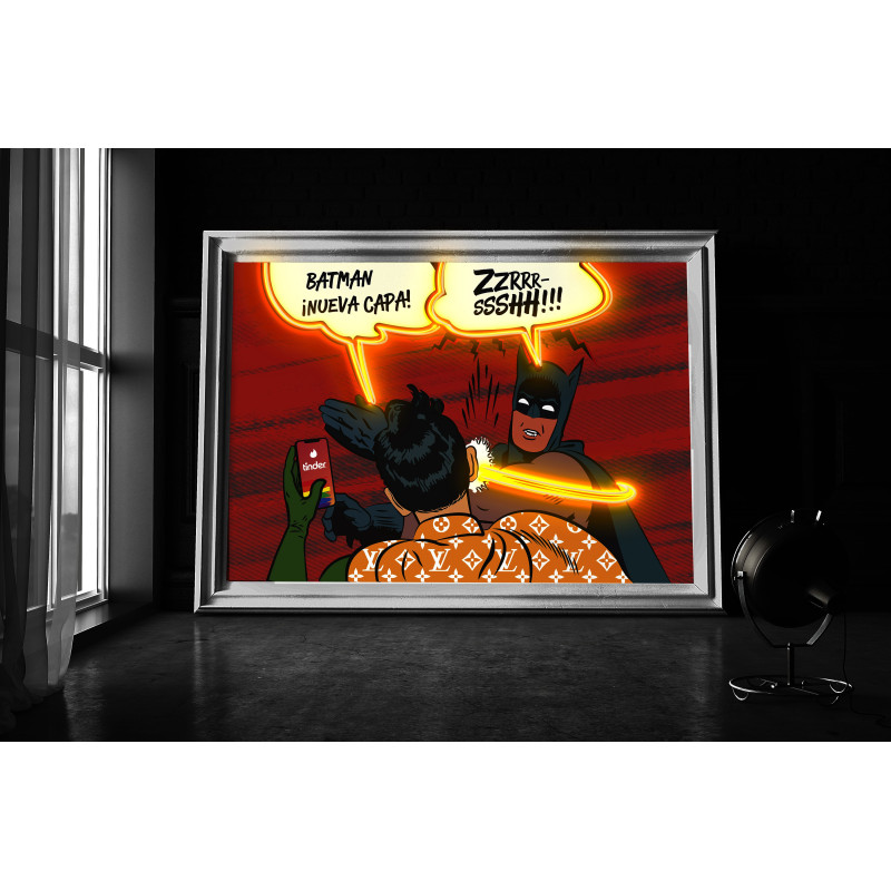 cuadro con vinilo batman, lightsandwires cuadro con vinilo batman, lightsandwires
