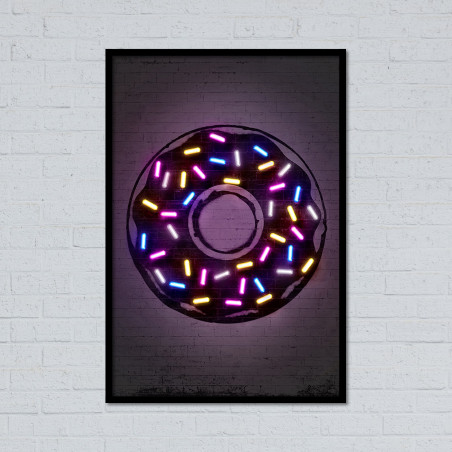 cuadro con vinilo impreso y tira de led flex