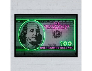 Neón Art "DOLLARS Hundred"