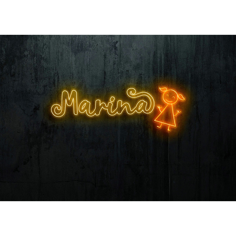 Neón led con corte metacrilato bordeado y tira de neon led Flex. rotulo personalizado para decoración de habitacion