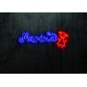 Neón led con corte metacrilato bordeado y tira de neon led Flex. rotulo personalizado para decoración de habitacion
