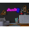 Neón led con corte metacrilato bordeado y tira de neon led Flex. rotulo personalizado para decoración de habitacion