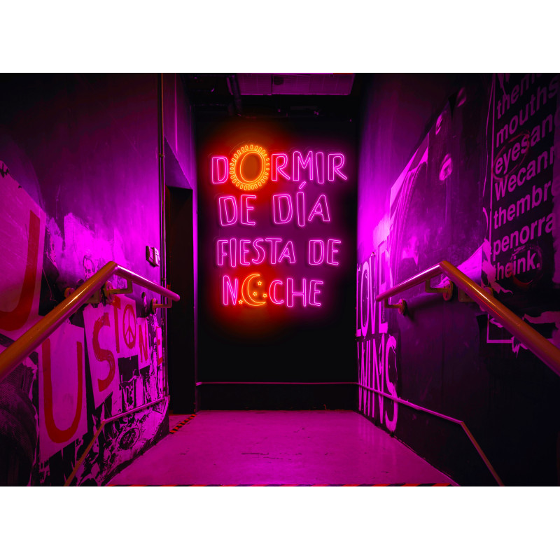 Carteles de Neón Led - Luces de neón "Dormir de día, fiesta de noche"