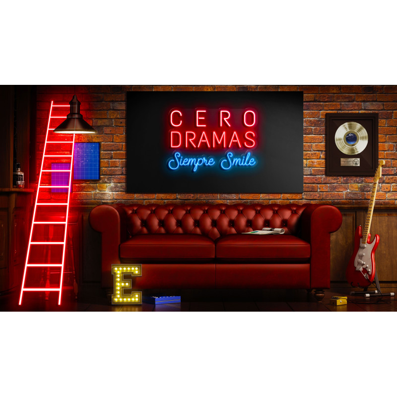 Carteles de Neón Led - Luces de neón "Cero dramas siempre smile"