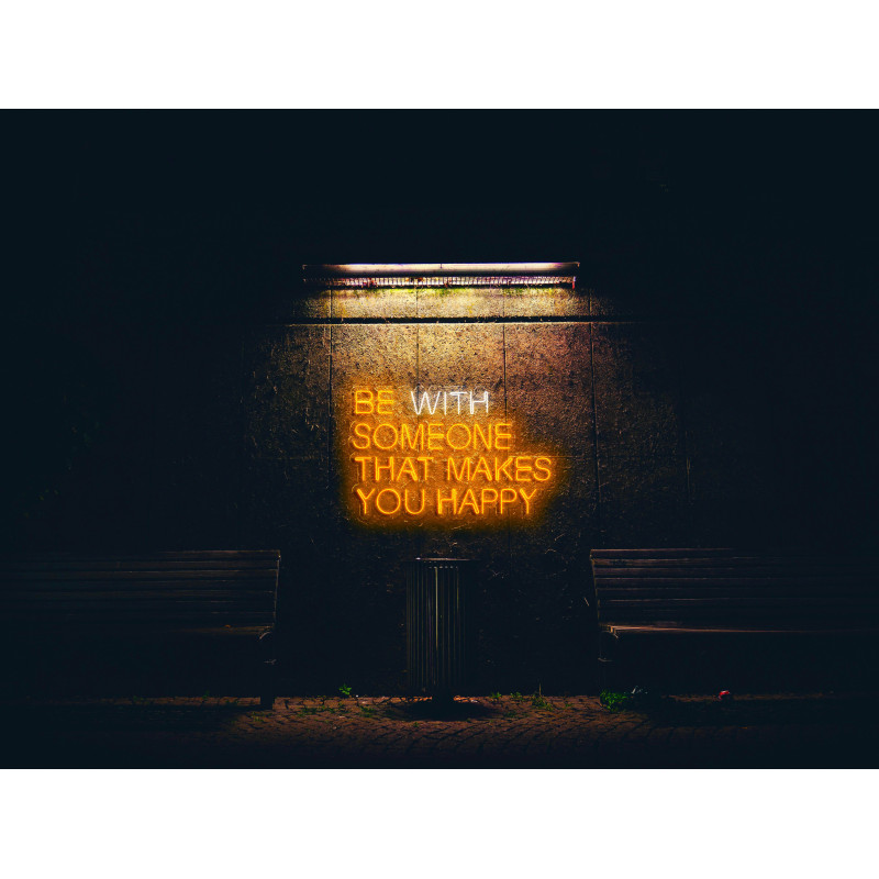Carteles de Neón Led - Luces de neón "Be with someone that makes you happy"