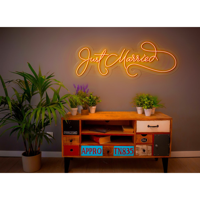 Carteles de neón LED - Luces de neón "Just maerried"