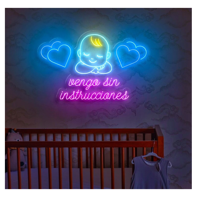 Carteles de Neón Led - Luces de neón "Vengo sin Instrucciones Baby"