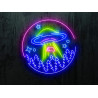 NEON LED OVNI, COLOR LILA, AZUL Y AMARILLO. LIGHTSANDWIRES