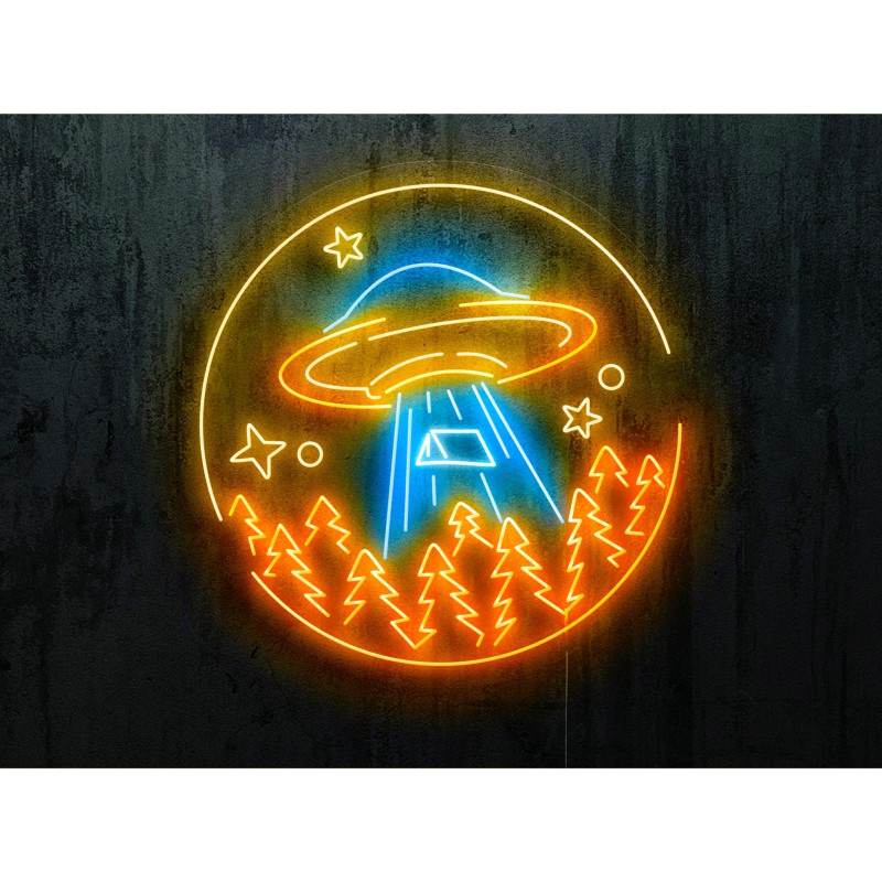 NEON LED OVNI, COLOR AZUL, AMARILLO Y AZUL. LIGHTSANDWIRES
