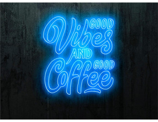Carteles de Neón Led - Luces de neón "Good vibes and good coffee"