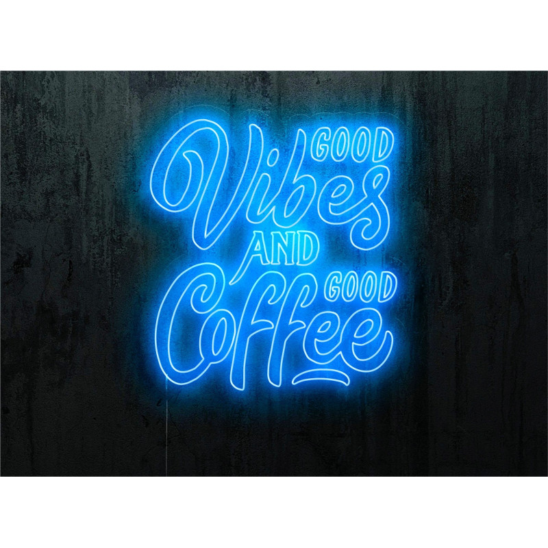 Carteles de Neón Led - Luces de neón "Good vibes and good coffee"
