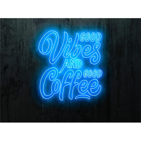 Carteles de Neón Led - Luces de neón "Good vibes and good coffee"