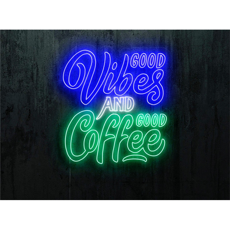 Carteles de Neón Led - Luces de neón "Good vibes and good coffee"