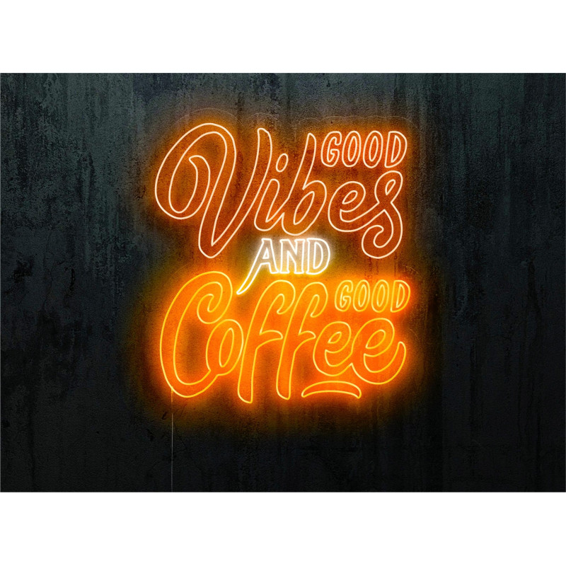 Carteles de Neón Led - Luces de neón "Good vibes and good coffee"